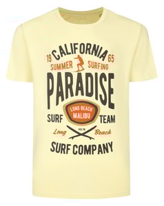 Bigdude Paradise Crew Neck T-Shirt Tall Pale Yellow